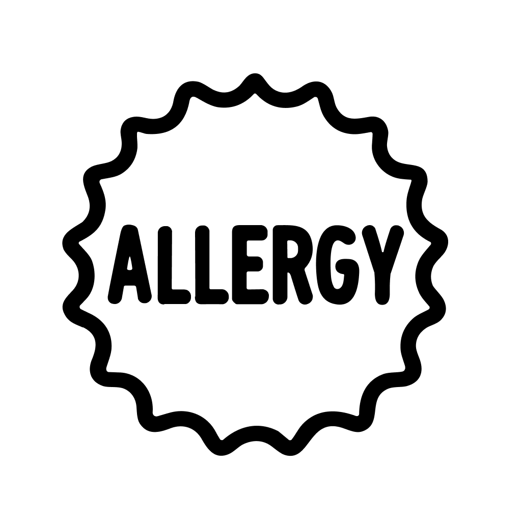 Simple Handdrawn Allergy Symbol Circular Label Warning Information Icon