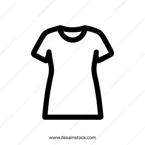 Simple Outline Dress Icon Isolated on White Background Illustration