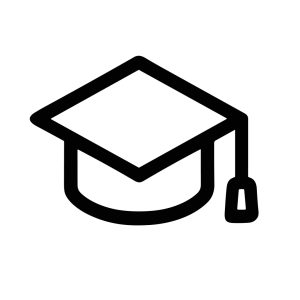 Simple Outline Graduation Cap Academic Achievement Icon Symbol Graphic Element