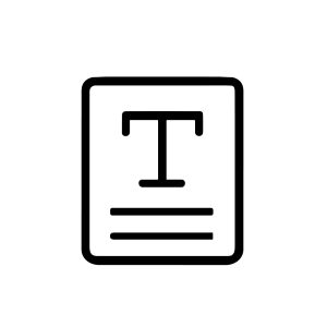 Simple Outline Document Text Format Icon Symbol on Square Shape