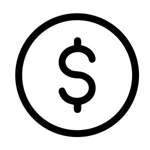 Simple Outline Circle Dollar Sign Currency Symbol Coin Icon
