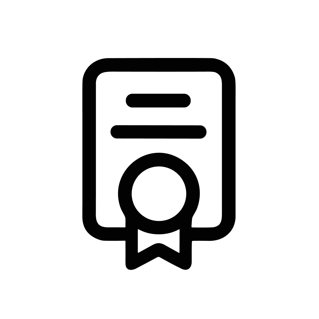 Simple Outline Document with Seal Illustration Symbol Icon Element