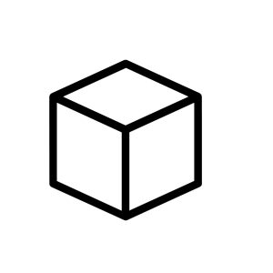 Simple Outline Geometric Cube Box Shape Icon Graphic Element