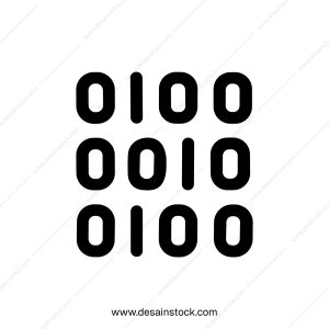 Simple Line Binary Code Pattern Zero and One Digital Data Icon