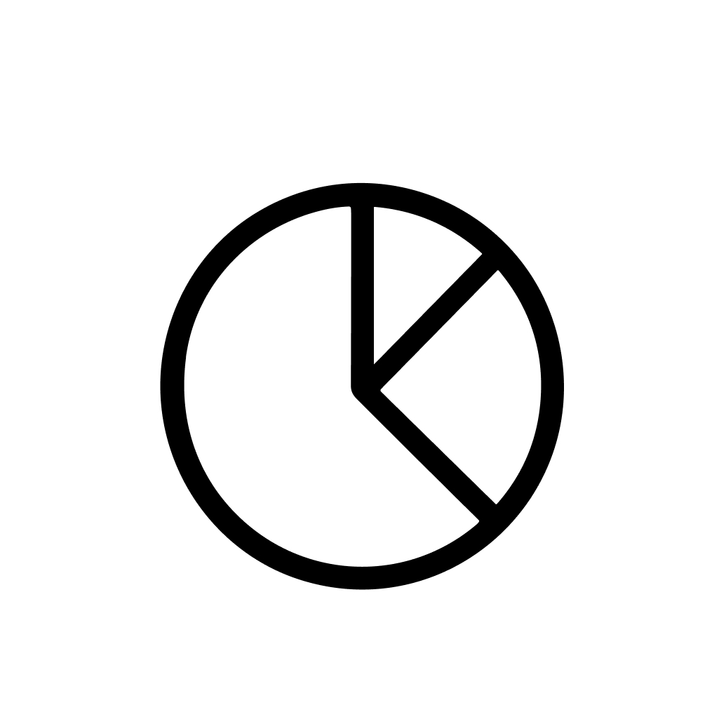 Simple Line Style Pie Chart Indicator Presentation Symbol Data