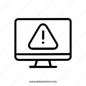 Simple Outline System Error on Computer Screen Warning Icon