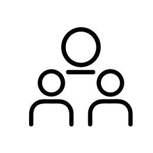 Simple Line Style Group of People Hierarchy Structure Icon Illustration