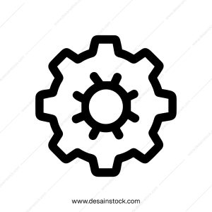 Simple Outline Cogwheel Setting Configuration Process Flat Shape Icon