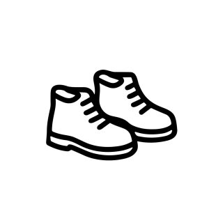 Minimalist Outline Pair of Shoes Footwear Fashion Item Line Art Icon