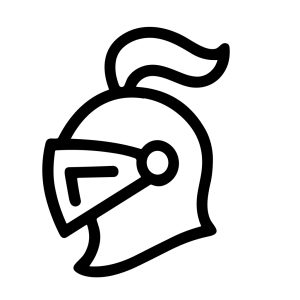 Simple Outline Warrior Knight Helmet Head Protection Equipment Icon
