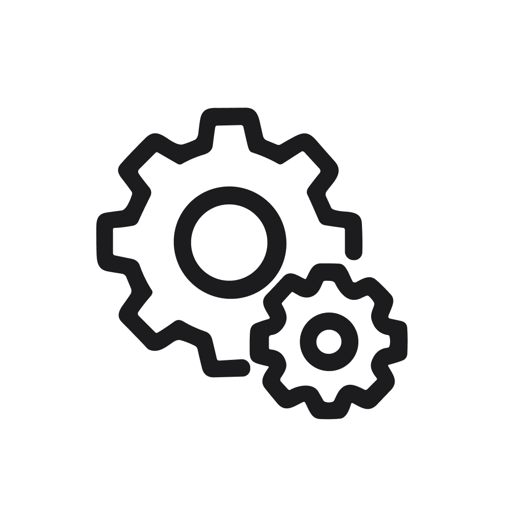 Minimalist Line Style Gear Machine Part Cogwheel Setting Icon