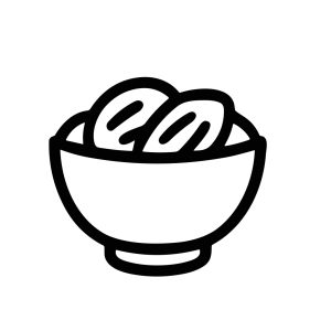Simple Outline Bowl of Dates Middle Eastern Ramadan Food Icon