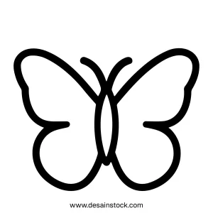 Simple Outline Butterfly Insect Winged Flying Creature Icon Illustration
