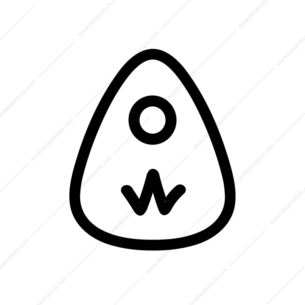 Handdrawn Cute Monster Triangular Shape with Circle Head Icon