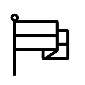Simple Outline Flag with Waving Style Illustration Icon for Decoration