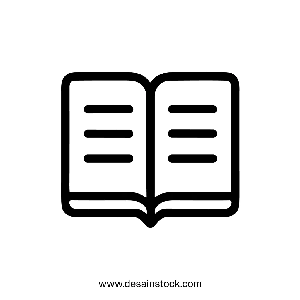 Simple Outline Open Book Icon for Education and Knowledge Design Element
