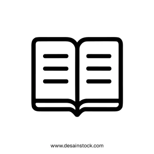 Simple Outline Open Book Icon for Education and Knowledge Design Element