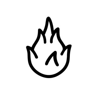 Handdrawn Simple Burning Flame Fire Symbol Graphic Design Element