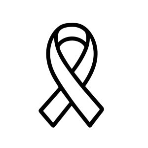 Minimalist Line Style Awareness Ribbon Support Sign Shape Icon Graphic