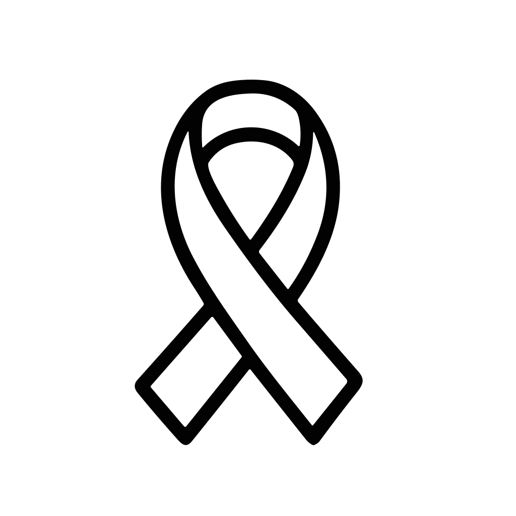 Minimalist Line Style Awareness Ribbon Support Sign Shape Icon Graphic