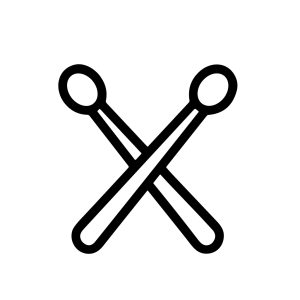 Simple Outline Crossed Spoon Culinary Utensil Equipment Design Element
