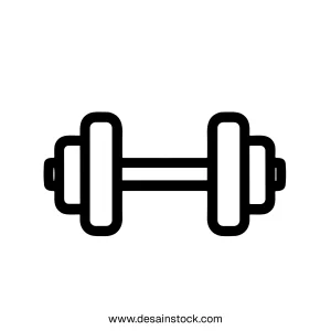 Minimalist Outline Dumbbell Exercise Fitness Weightlifting Gym Equipment Icon