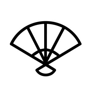 Simple Outline Hand Fan Folding Decoration Traditional Oriental Object Icon