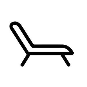 Minimalist Outline of a Comfortable Lounge Chair for Relaxation Icon