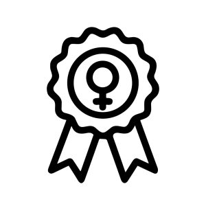 Simple Line Rosette Ribbon Woman Symbol Icon Representing Female Empowerment