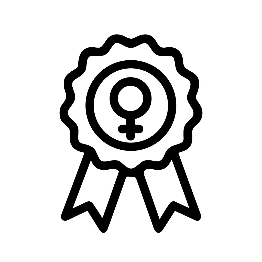Simple Line Rosette Ribbon Woman Symbol Icon Representing Female Empowerment