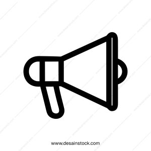 Minimalist Outline Megaphone Loudspeaker Icon Shape Symbol Communication Tool