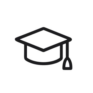 Simple Outline Graduation Cap Academic Element Education Icon Symbol