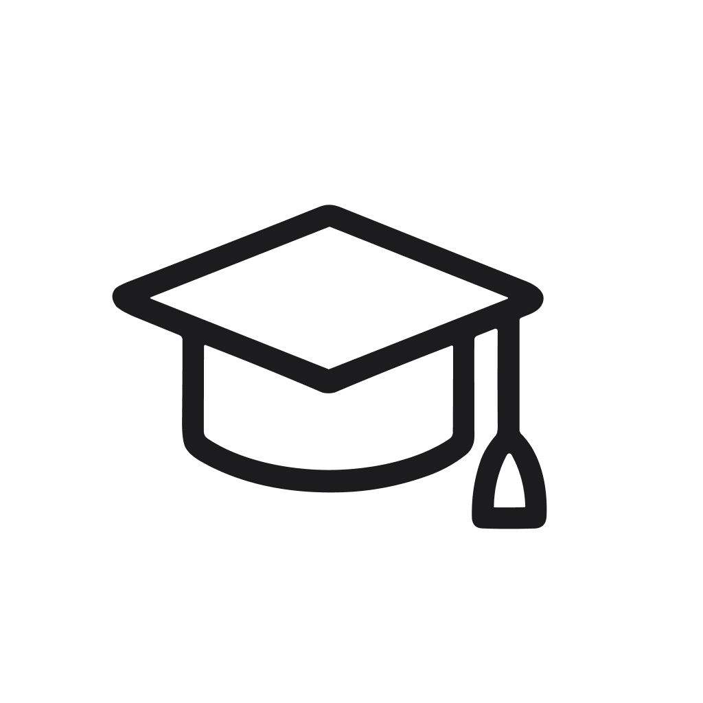 Simple Outline Graduation Cap Academic Element Education Icon Symbol