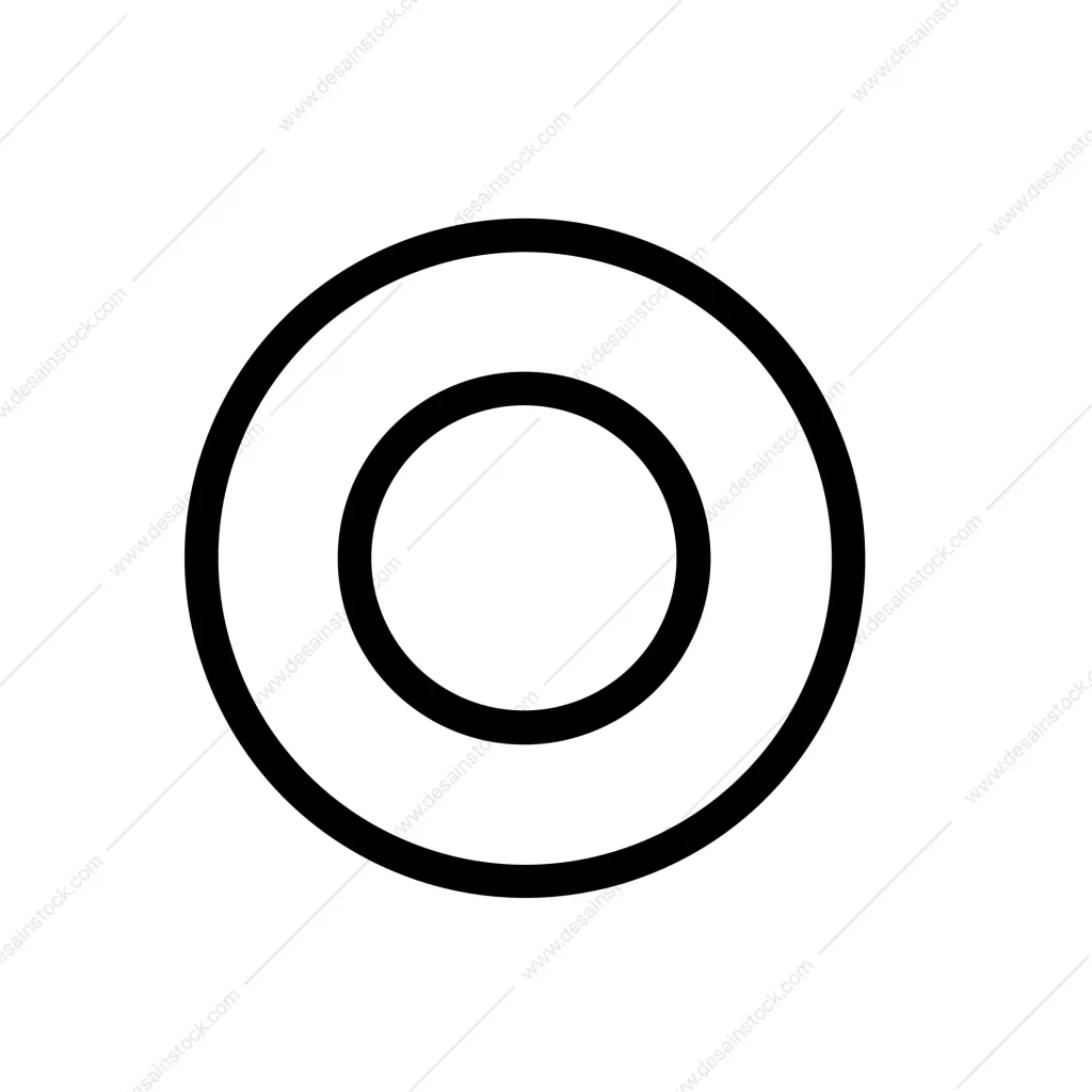 Simple Line Circle Concentric Shape Geometric Element Icon Symbol Graphic