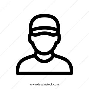 Outline Simple Man with Cap Icon Design for Website and Mobile App