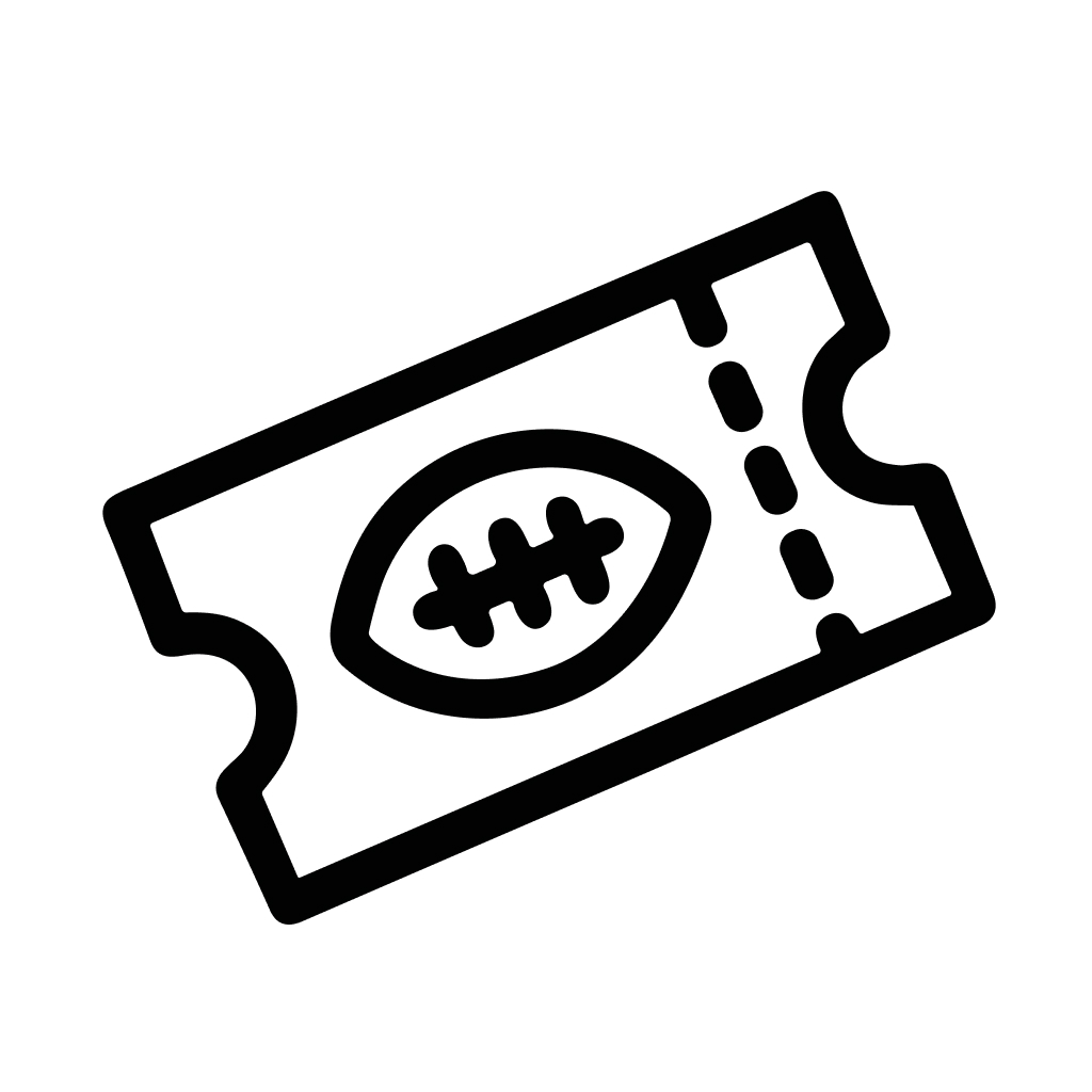 Simple Outline Football Ticket Event Pass Entry Admission Icon
