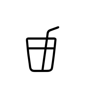 Simple Outline Glass of Drink with Straw Icon Design Illustration
