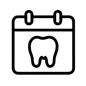 Minimalist Outline Tooth on Calendar Appointment Reminder Healthcare Icon