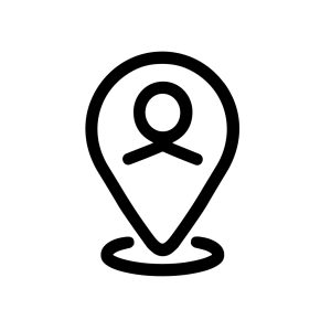 Simple Outline Person Inside Location Pin Shape Glyph Icon