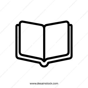 Simple Outline Open Book Illustration for Education and Literature Material