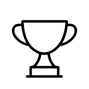 Minimalist Line Art Trophy Cup Award Celebration Success Symbol Icon