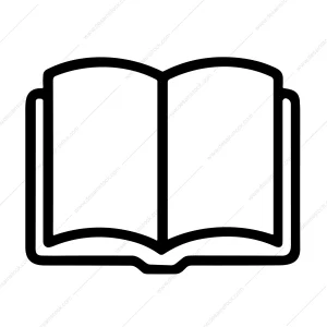 Simple Outline Open Book Education Reading Line Art Icon