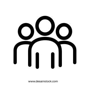 Simple Outline People Teamwork Collaboration Group Work Pictogram Icon