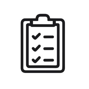 Outline Simple Clipboard Checklist Document With Tick Marks Business Icon