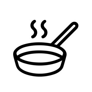 Simple Outline Style Cooking Pan Frying Tool Kitchenware Illustration