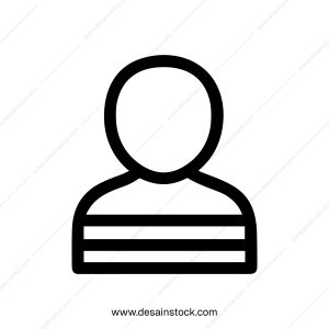 Line Art User Profile Rounded Shape with Stripped Clothes Icon