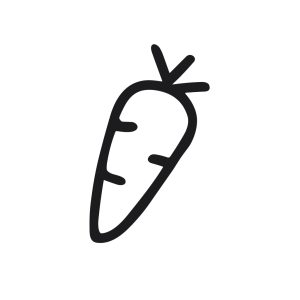 Simple Line Art Style Carrot Vegetable Icon Illustration Design Element