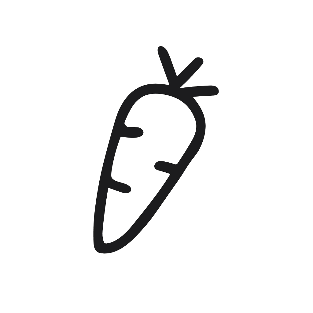 Simple Line Art Style Carrot Vegetable Icon Illustration Design Element