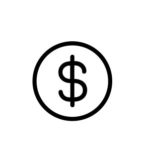 Simple Outline Dollar Coin Currency Illustration Graphic Element Icon