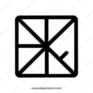 Minimalist Line Abstract Shape Square Geometric Element Icon